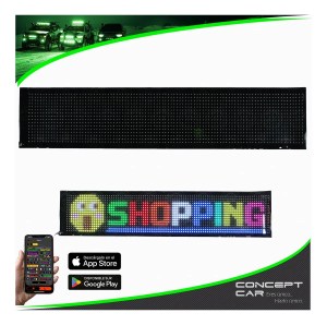 PANEL LED FLEXIBLE LETRERO RGB BLUETOOTH FUNCIONES 19X90 CM