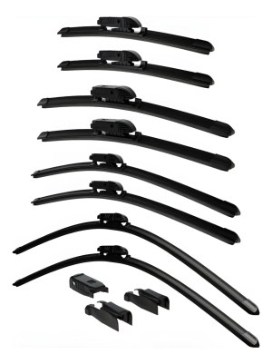 PAR PLUMAS LIMPIAPARABRISAS CURVAS BANANA UNIVERSAL 8 EN 1