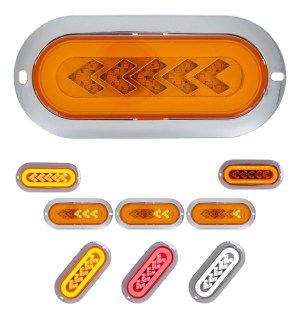 PLAFON 25 LED OVALADO FLECHA SECUENCIAL ARILLO GEL 4 FUNCI