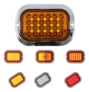 PLAFON RECTANGULAR 24 LED BISEL CROMADO CAMION 12-24V