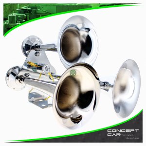 KIT CORNETAS METALICAS TRIPLE TONO TREN CROMADAS TRAILER