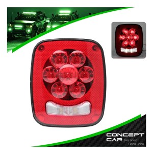 PLAFON CALAVERA 9 LED TIPO JEEP REMOLQUE CAJA SLIM 12-24V