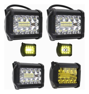PAR FAROS 20 LED BARRA DUALLY AUXILIAR ESTROBO JEEP 4X4