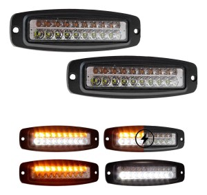 PAR FAROS BARRA 18 LEDS DUAL BICOLOR EMPOTRABLE DEFENSA