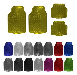 JUEGO TAPETES 4 PIEZAS METALICO PVC FLEXIBLES PLASTICO