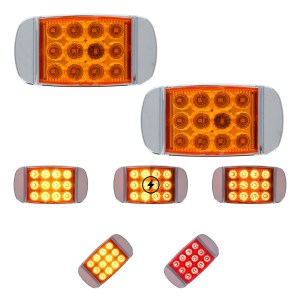 PAR PLAFON RECTANGULAR 12 LED ALTA BAJA ESTROBO BISEL CROMO