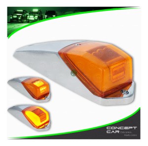PLAFON ZEPELIN 6 LED COB AMBAR ESTROBO CROMO CHICO 12-24V
