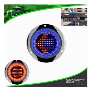 PLAFON REDONDO 74 LED FLECHA DIRECCIONAL BISEL CROMO 12-24V