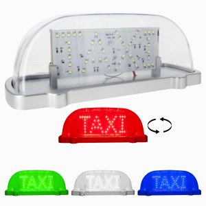 COPETE ACRILICO LETRERO TAXI CON LUZ LED DOBLE VISTA IMAN